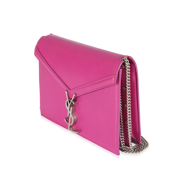 SAINT LAURENT Fuchsia Calfskin Cassandra Monogram Chain Bag - Picture 4 of 7